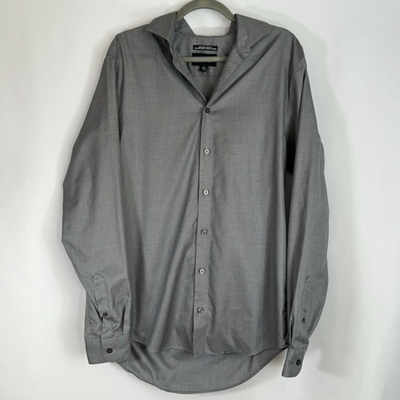 Awearness by Kenneth Cole Grey Non-Iron Slim Fit Dress Shirt - Picture 1 of 8
